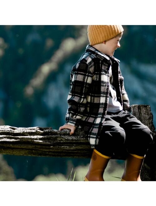 DEUX PAR DEUX Boy Plush Yarn Dyed Plaid Overshirt - Toddler|Child