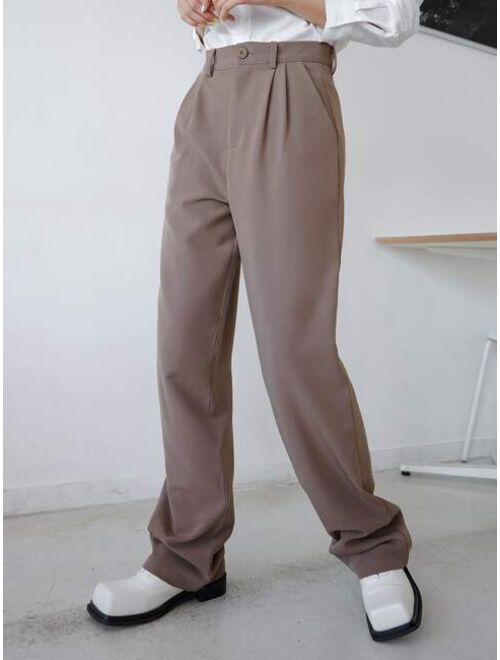 DAZY Plicated Wide Leg Tailored Pants
