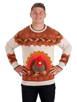 3D Turkey Ugly Holiday Sweater Adult Thanksgiving Sweater