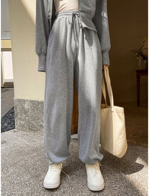 DAZY Zip Up Hoodie Drawstring Waist Sweatpants