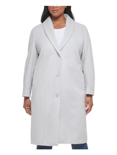 CALVIN KLEIN Women's Plus Size Shawl-Collar Walker Coat