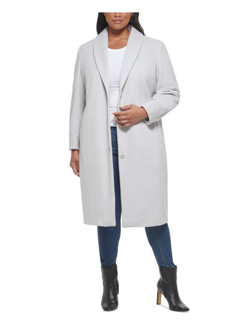 CALVIN KLEIN Women's Plus Size Shawl-Collar Walker Coat
