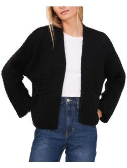Women's Collarless Open-Front Cardigan Sweater