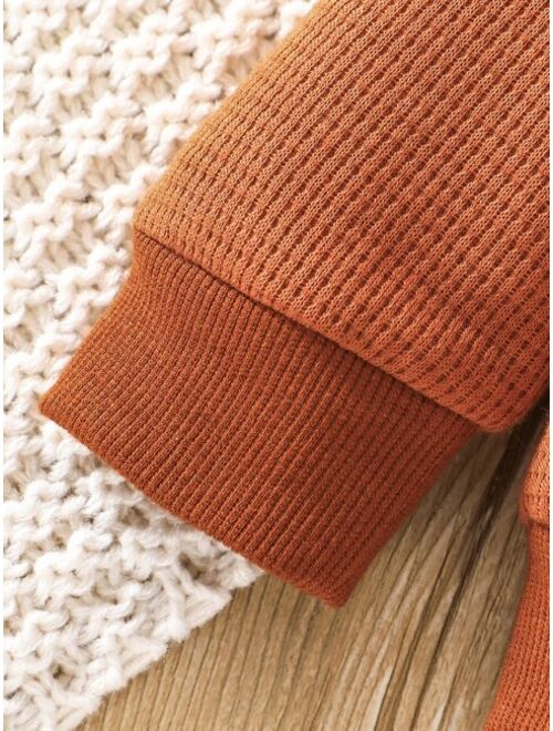 Shein Baby Letter Patched Detail Pullover