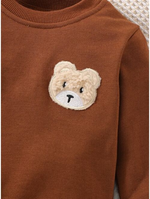 Shein Baby Bear Patched Sweatshirt
