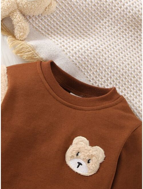 Shein Baby Bear Patched Sweatshirt