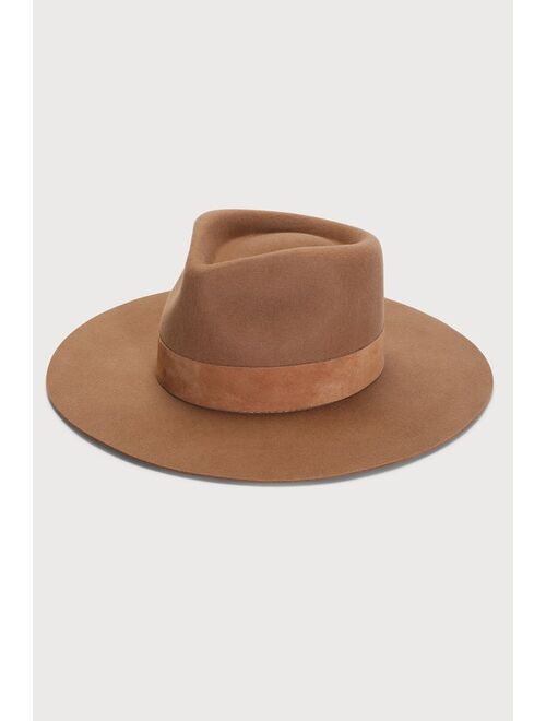 LACK OF COLOR Mirage Teak Brown Wool Fedora Hat