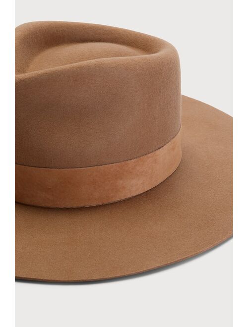 LACK OF COLOR Mirage Teak Brown Wool Fedora Hat