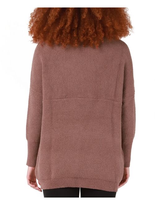 BLACK TAPE Women's Long Sleeve Mock Neck Tunic Sweater