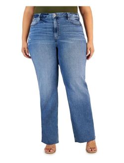 CELEBRITY PINK Trendy Plus Size Raw Hem Wide-Leg Jeans