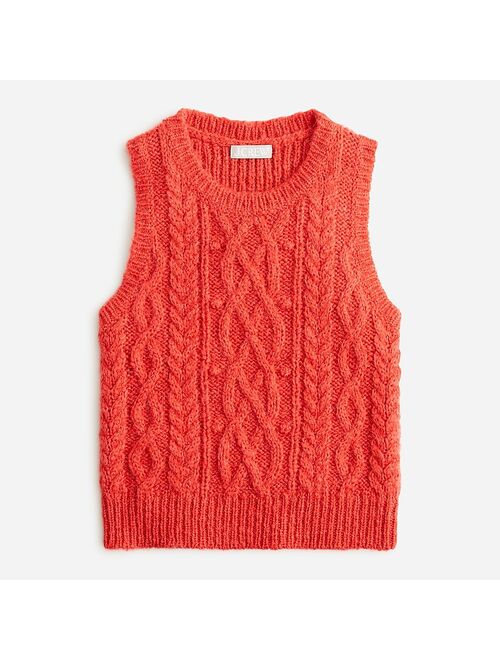 J.Crew Cropped cable-knit sweater shell