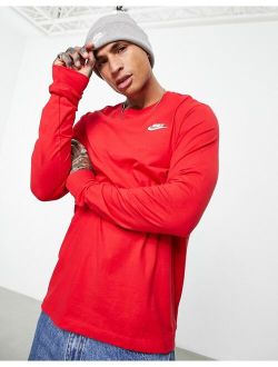Club long sleeve t-shirt in red