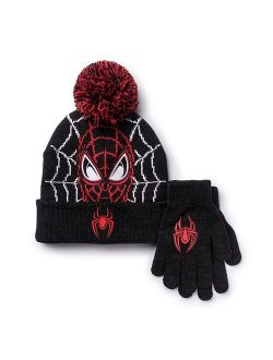 Boys 8-20 Marvel Spider-Man Pompom Hat & Gloves Set