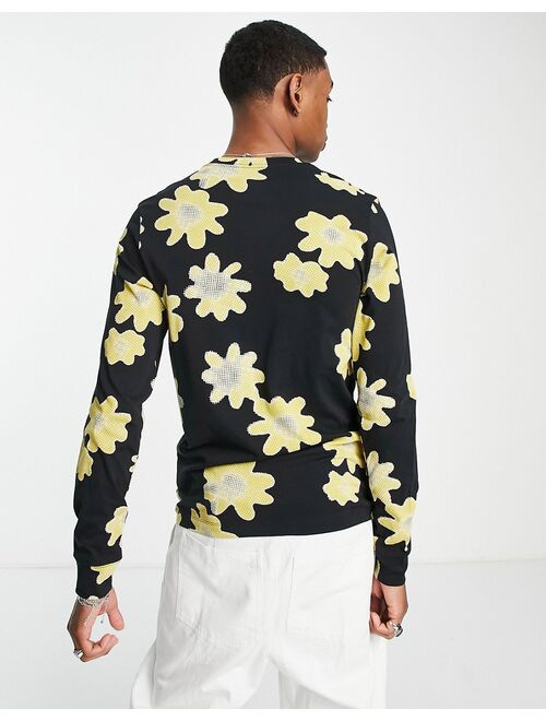 Nike Statement floral print long sleeve t-shirt in black
