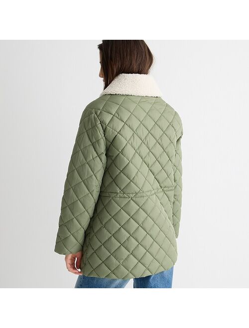 J.Crew Quilted sherpa-lined puffer jacket