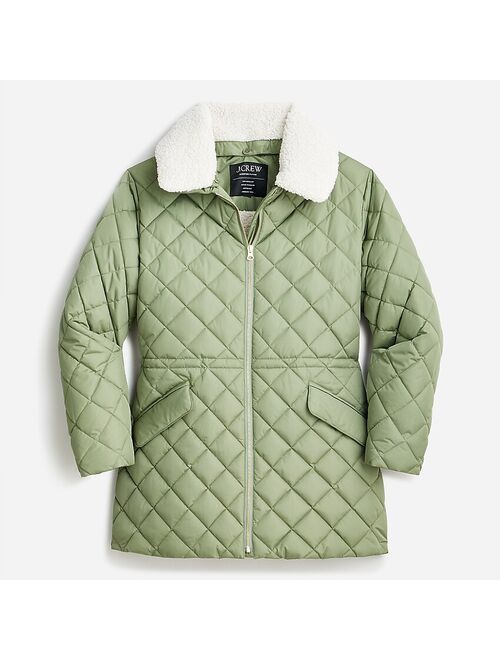 J.Crew Quilted sherpa-lined puffer jacket