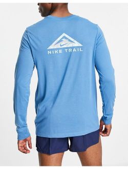 Running Dri-FIT Trail long sleeve T-shirt in teal blue