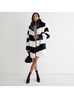 Collection faux-fur topcoat in stripe