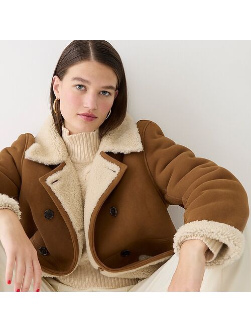 J.Crew Collection double-breasted shearling coat