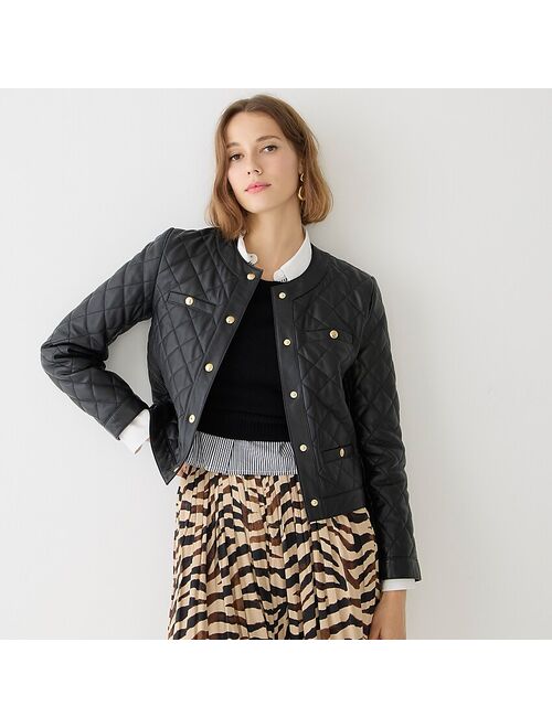 J.Crew Collection cropped lady jacket in leather