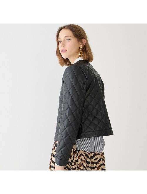 J.Crew Collection cropped lady jacket in leather