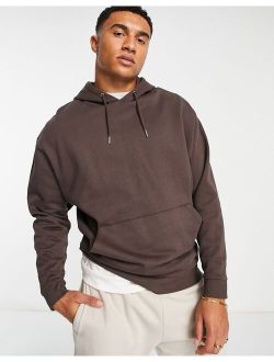 oversized hoodie in dark brown