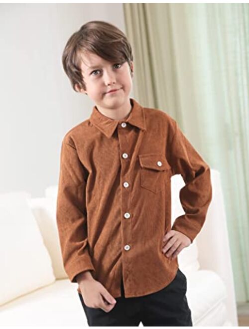 bilison Toddler Boy Clothes Button Down Shirt Long Sleeve Boy Fall Outfits