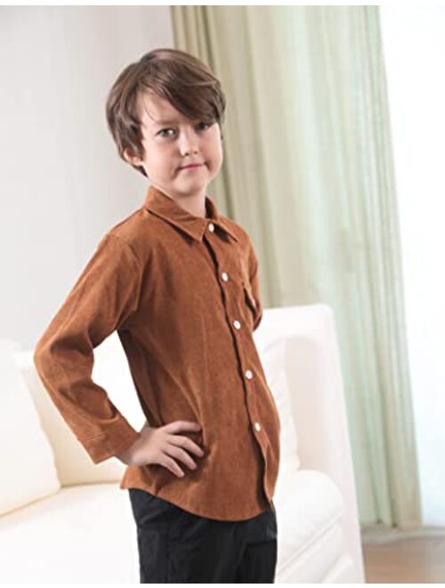 bilison Toddler Boy Clothes Button Down Shirt Long Sleeve Boy Fall Outfits