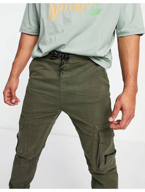 Bershka cargo pants in khaki