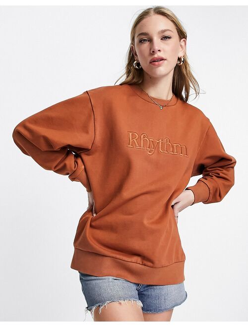 Rhythm Riki oversized beach sweatshirt in brown