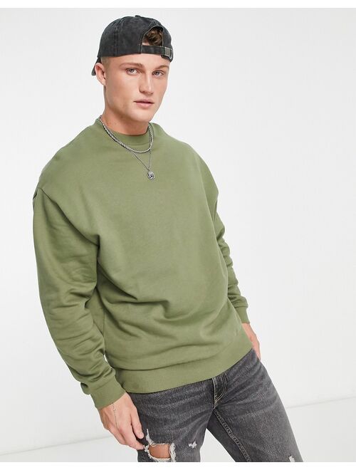 ASOS DESIGN oversized sweatshirt in khaki