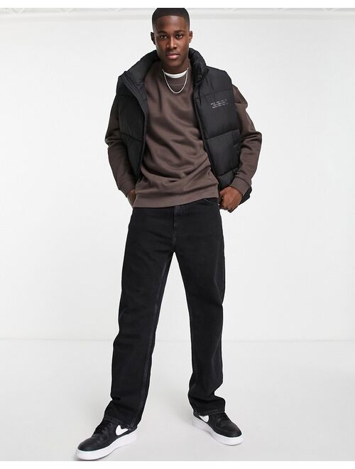 ASOS DESIGN oversized sweatshirt in dark brown