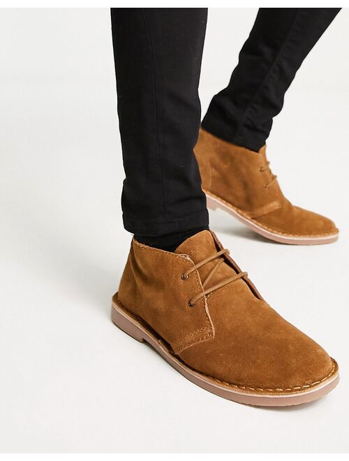 Jack & Jones suede desert boot in tan