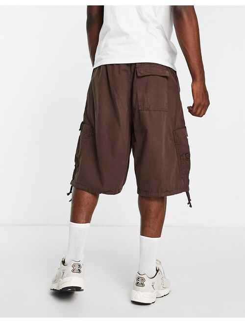Jaded London oversized cargo shorts in brown
