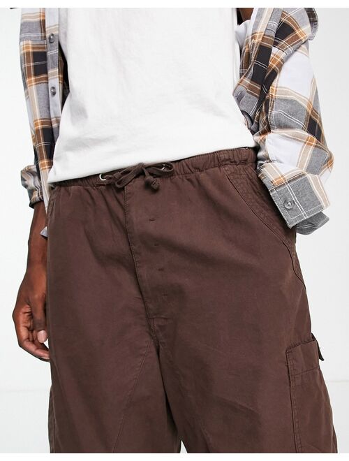 Jaded London oversized cargo shorts in brown