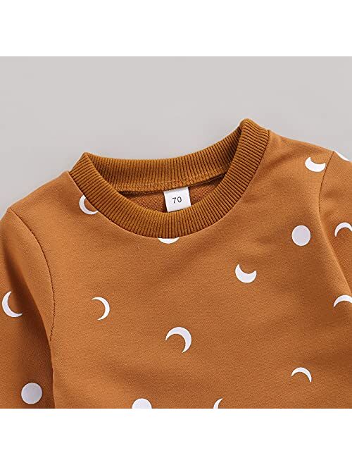 Capbier Newborn Baby Boys Clothes Sets Infant Cute Sun Print Long Sleeve Pullover Sweaters Pants Outfits Unisex Cotton Clothing