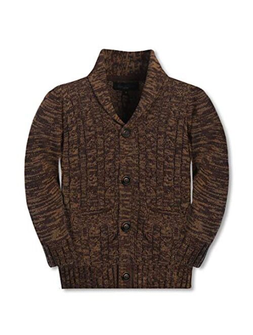Gioberti Boy's 100% Cotton Knitted Shawl Collar Cardigan Sweater