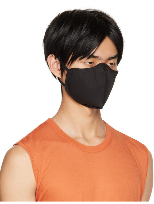 RICK OWENS Black Self-Tie Face Mask