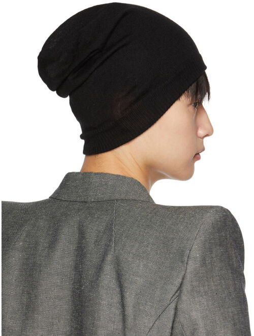 RICK OWENS Black Cashmere Big Beanie