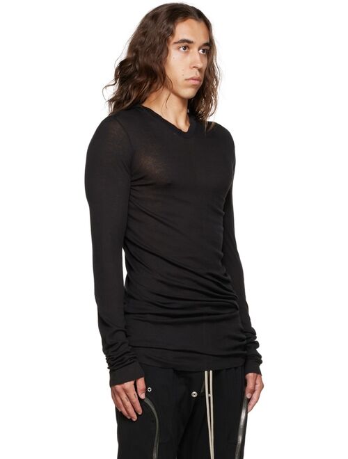 RICK OWENS Black Hooded Long Sleeve T-Shirt