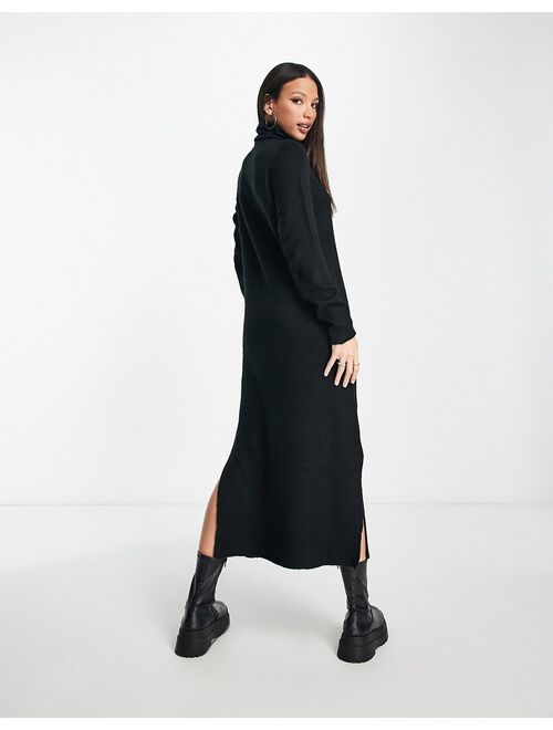 Vero Moda Tall turtleneck knit maxi dress in black