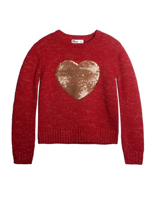 EPIC THREADS Big Girls Sequin Heart Graphic Sweater, Created For Macy's