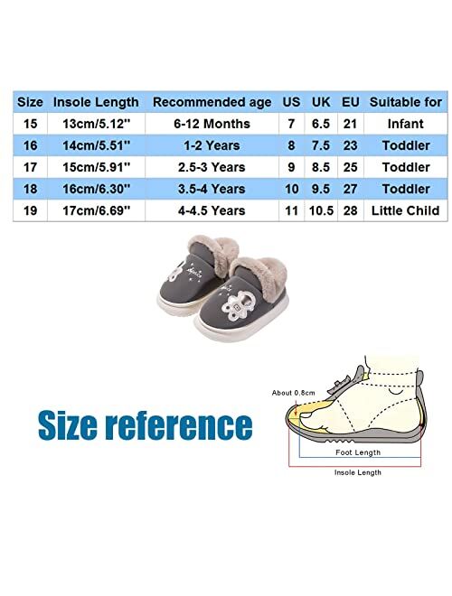 Generic Cotton Shoes Girls Boys Cartoon Home Slippers Warm House Slippers For Toddler Lined Winter Indoor Shoes 6M-5 Years