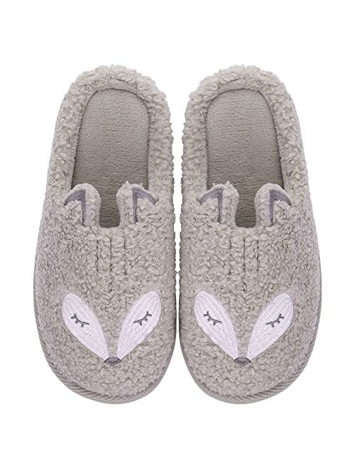 Beslip Cute Animal Slippers for Kids Girls Fox And Bunny House Slippers with Memory Foam Indoor Winter Home Slipper