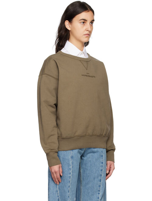 MAISON MARGIELA Taupe Embroidered Sweatshirt