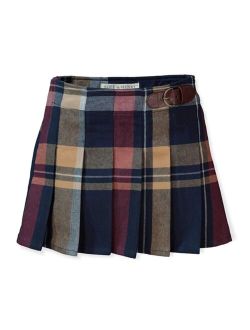 Girls' Pleated Skirt with Buckle Detail, Infant