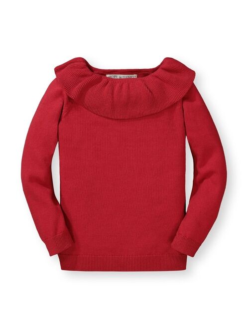 HOPE & HENRY Girls' Lace Trim French Sweater, Infant