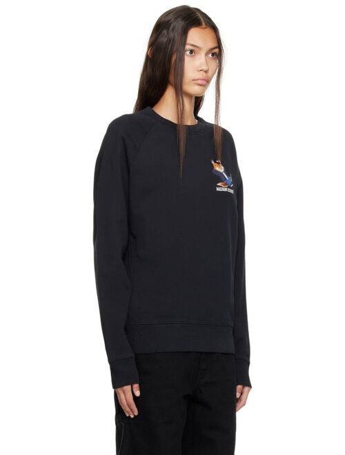 MAISON KITSUNE Black Dressed Fox Sweatshirt