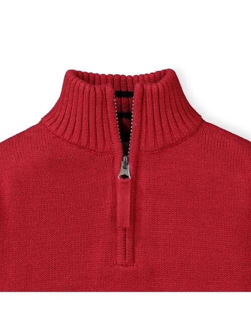 HOPE & HENRY Boys' Half Zip Pullover Sweater with Elbow Patches, Infant