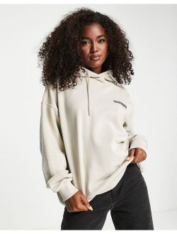 oversized hoodie with slogan detail in stone